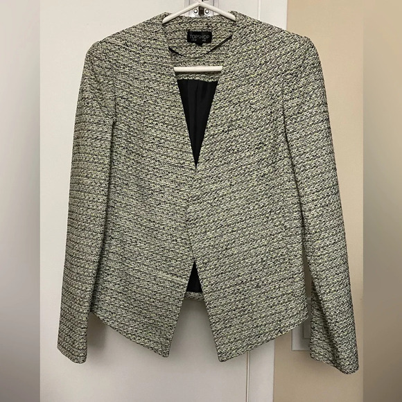 NWOT Topshop Green and Black Tweed Blazer Size 4 - Picture 1 of 9